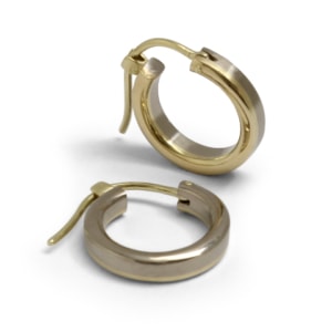 two colors of gold earrings made from melted down gold two colors of gold earrings made from melted down gold