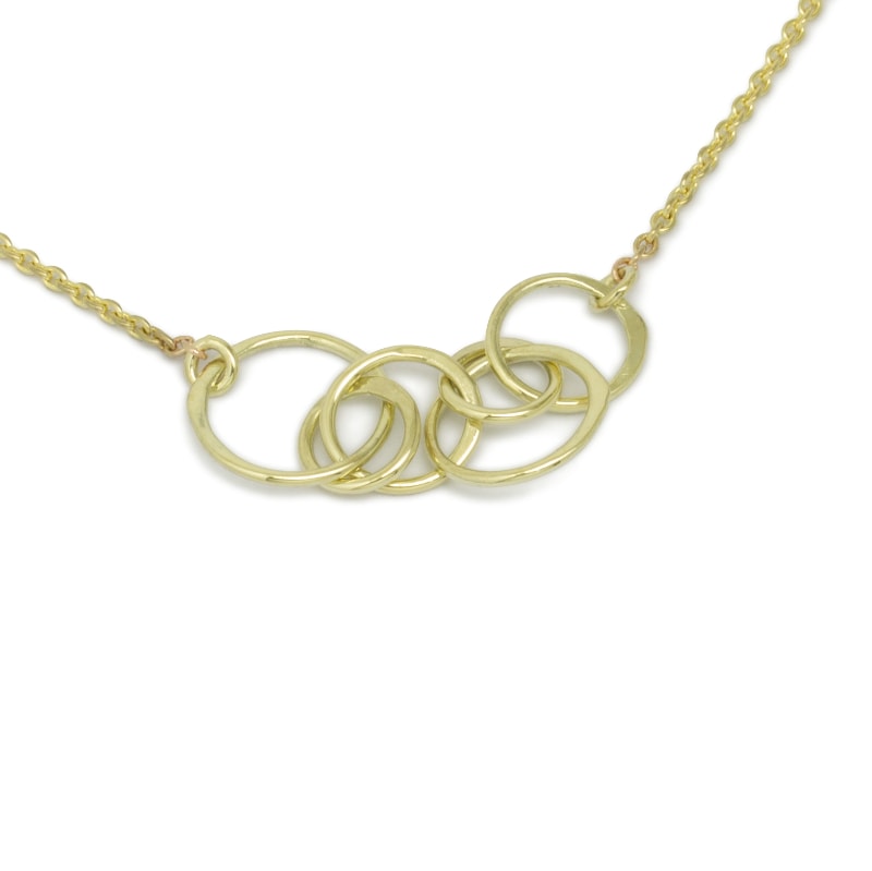 Yellow golden pendant with loops