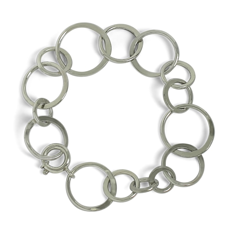 Silver eyelet bracelet