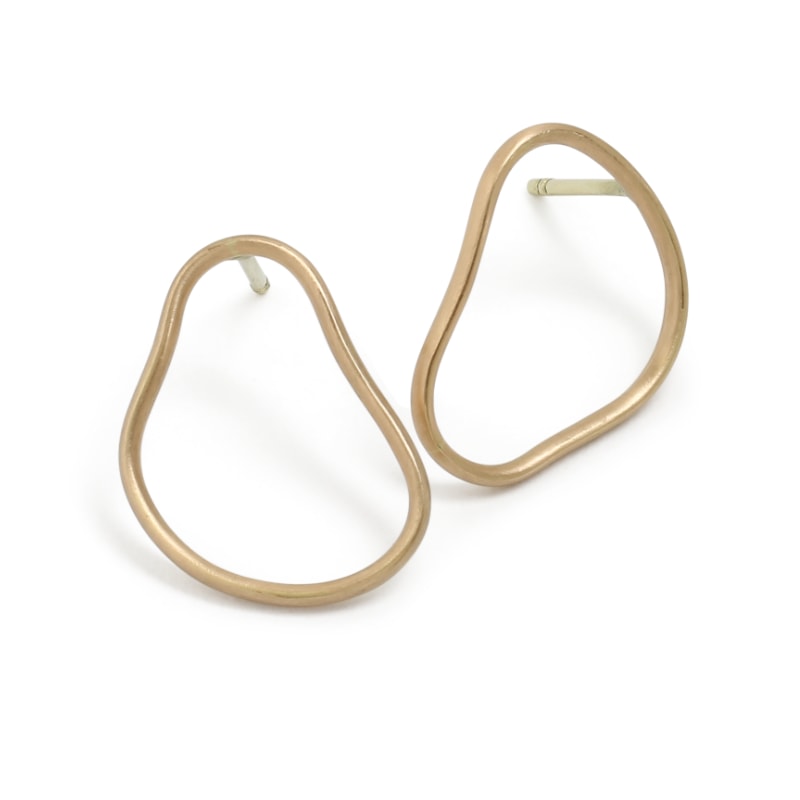 Red gold earrings "Sasso"