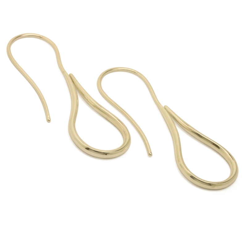 Elegant yellow gold pendant earrings