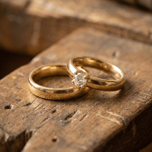 gouden trouwring met diamant labgrown